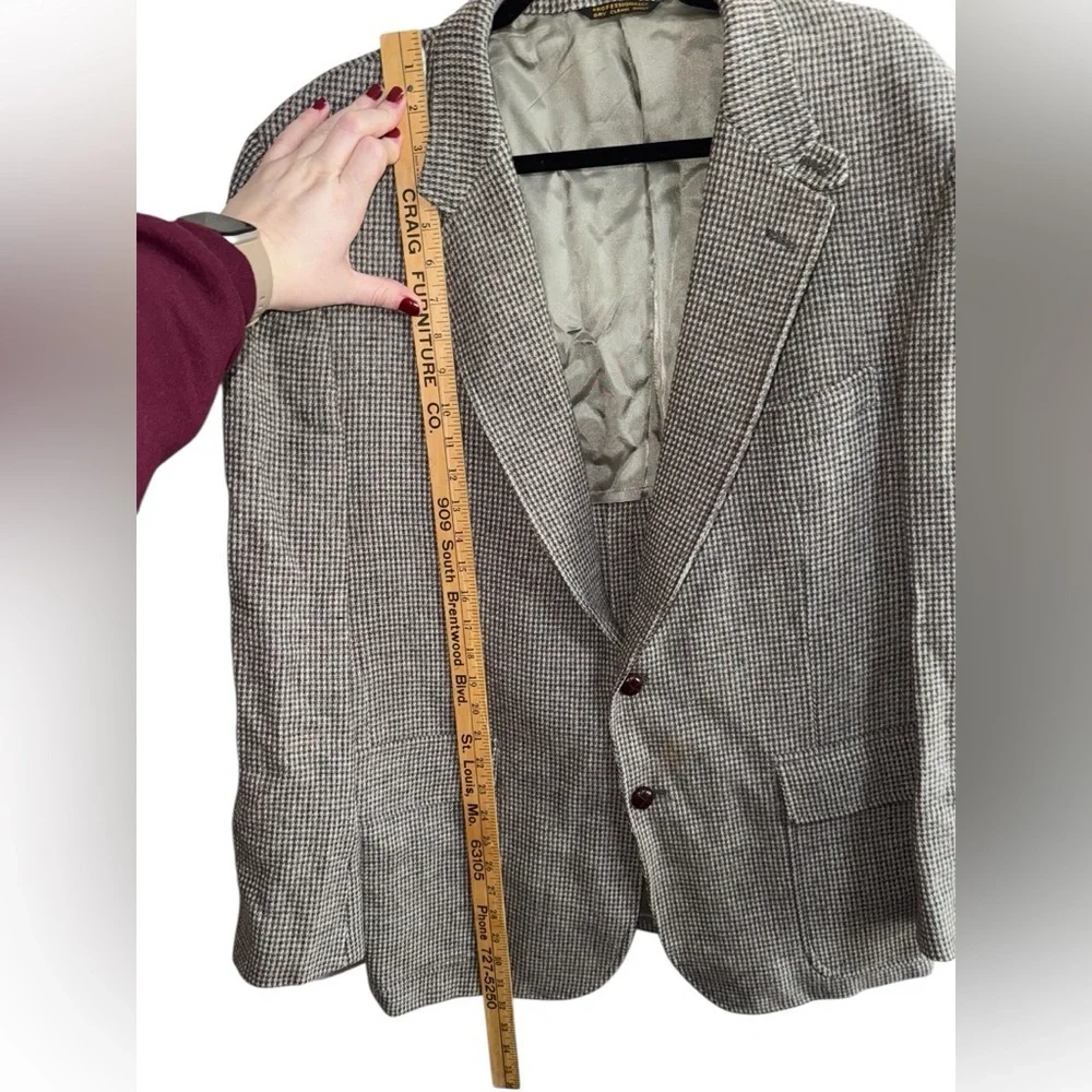 Cricketeer Wool Houndstooth Blazer Men’s (Fits 42R Large) Made in USA